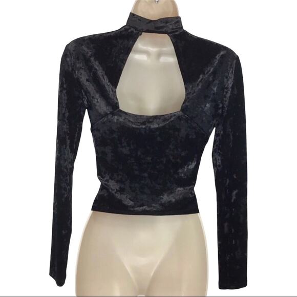 Black & Pink Crushed Velvet Blouse NWT Floral Beaded & Embroidered Gypsies - Picture 3 of 7